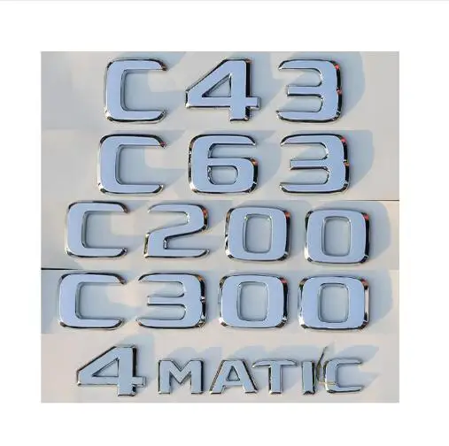 Хромированные эмблемы для багажника Mercedes Benz C Class C63 C43 C55 AMG C180 C200 C220 C300 C320 C350 4matic