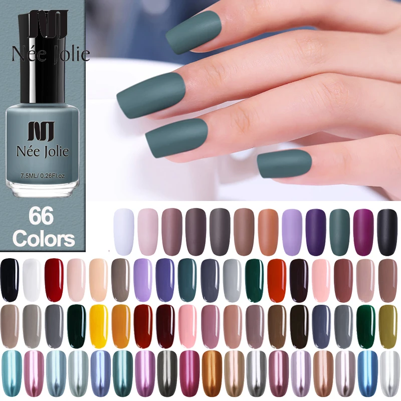 

NEE JOLIE 7.5ml Nail Polish Pure Series Nail Art Polish Shining Mirror Matte Effect Nail Lacquer 66 Colors Available