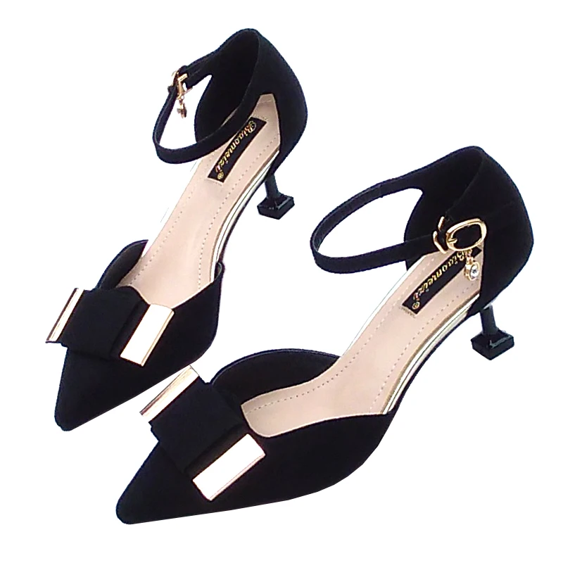 

5cm Cat And Sandals With High Heels, Female Pointy-pointed And Korean Version 2018 Summer New Hundred Shoes