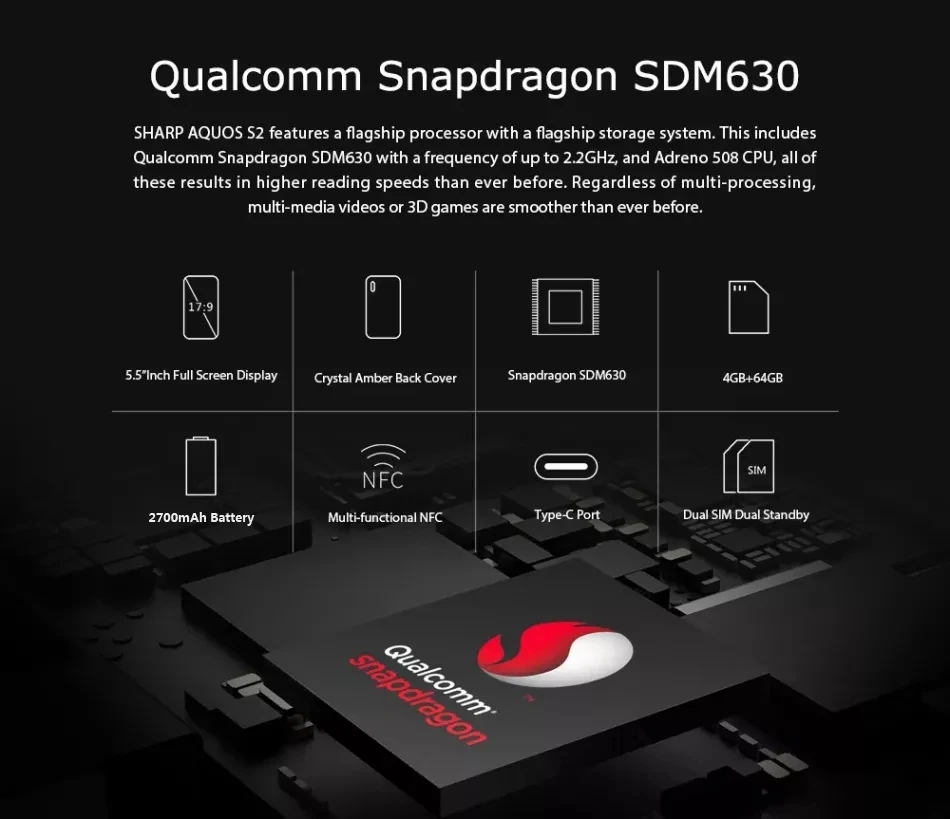 Глобальная версия SHARP S2 SHARP AQUOS C10 S2 4G FDD LTE 5," FHD мобильный телефон Восьмиядерный Snapdragon двойная задняя камера отпечаток пальца NFC