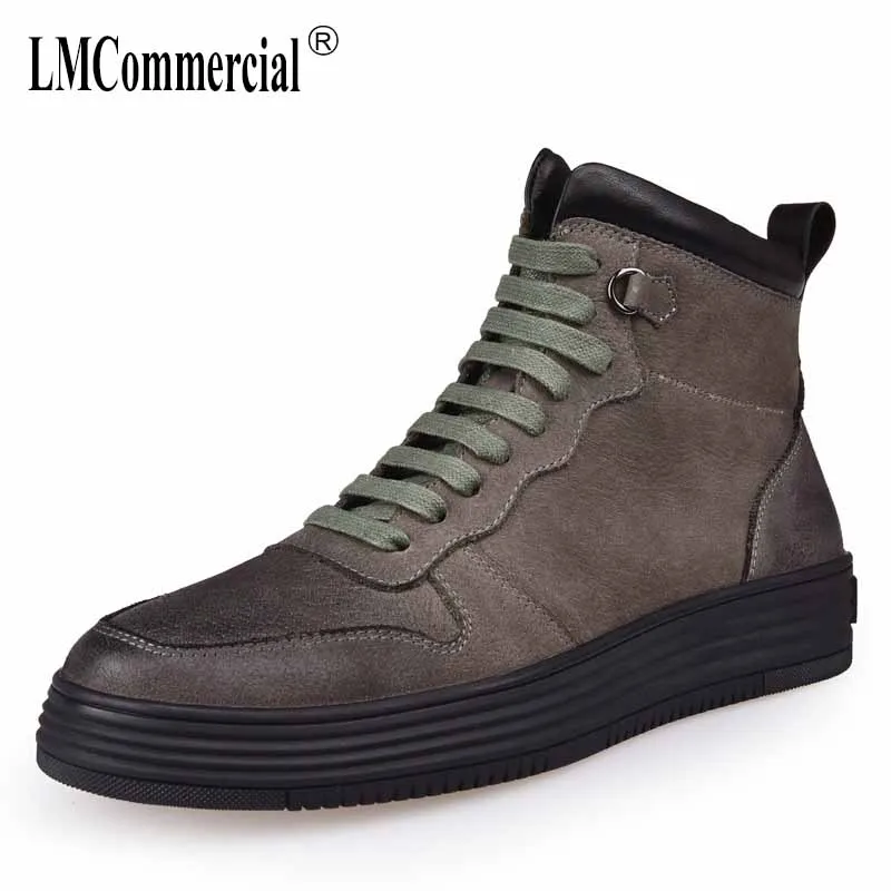 

Martin boots men autumn winter British retro all-match cowhide men's leisure short boots Genuine Leather high top shoes Chelsea