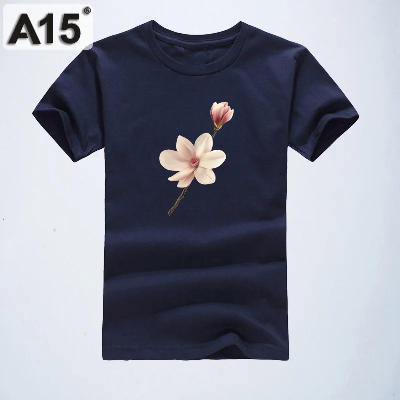 A15 T-shirt 3D Kids T Shirt White Cartoon Printed Summer T-shirt for Girl Big Boys Cotton Plain Short Tee Size 8 10 12 Year - Color: K4T39Navy