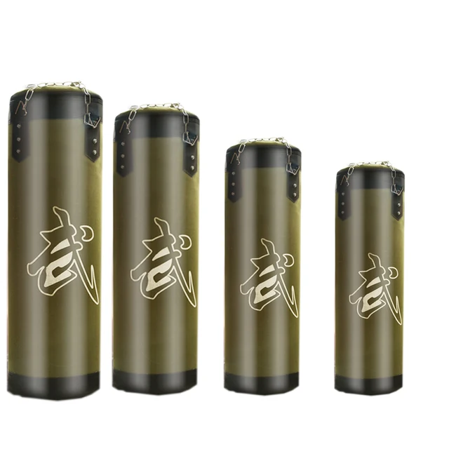 Us 24 99 40 Off Empty Boxing Bag Fitness Punching Sandbag Hollow Mma Hanging Kick Punch Bags Training Equipment Tool Green 60cm 100 120cm In