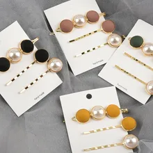 Корейский модный женский набор заколок с имитацией жемчуга заколка для волос 3 шт