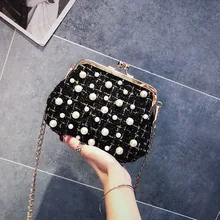 Mulheres Mensageiro Sacos de Couro Das Senhoras de Lã Shell Pérola Listrado Cuir Femme Sac A Principal Marca De Luxo 2018 Bolsa Feminina