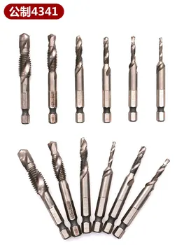 

6Pcs/Set Multifunctional Screw Tap Set High-speed Steel Hex Handle Machine Tapping Tools Drilling Machine Accessories