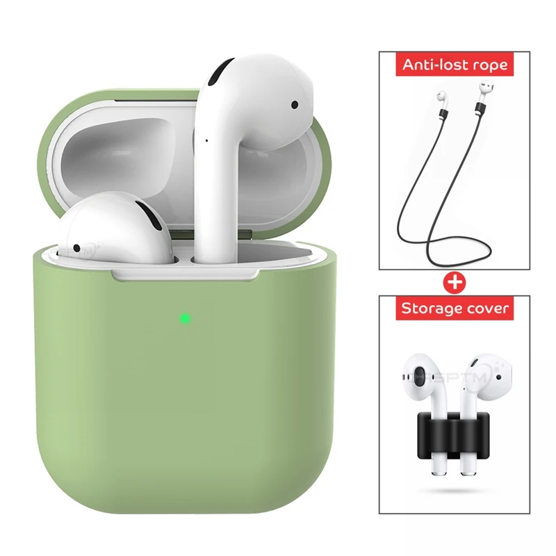 

Earphone Accessories for Apple Airpods 2 Anti lost rope strap Shockproof Soft Silicone Case Ultra Thin Cover for AirPods 2 Coque