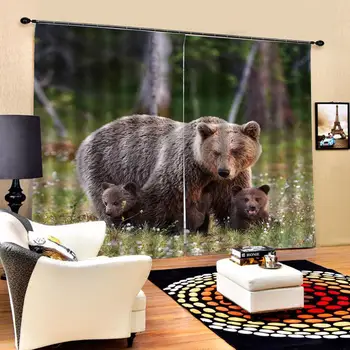 

animal curtains for kids room Nature Art Print, Drapes Living room Bedroom Decor 2 Panels HooksWindow Curtains