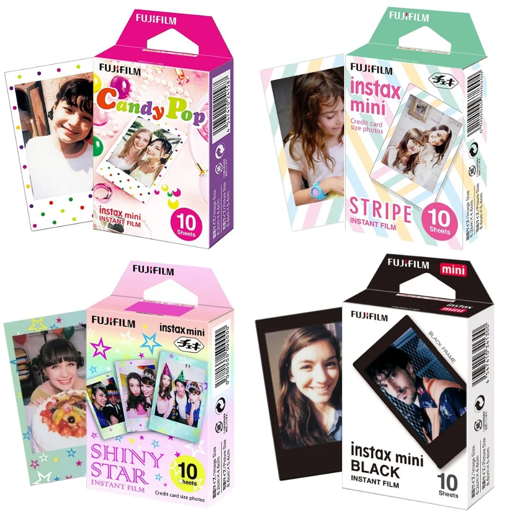 Fujifilm Instax Mini Film 9 фотобумага 10/20/30 листов черная Конфета поп блестящая Звезда