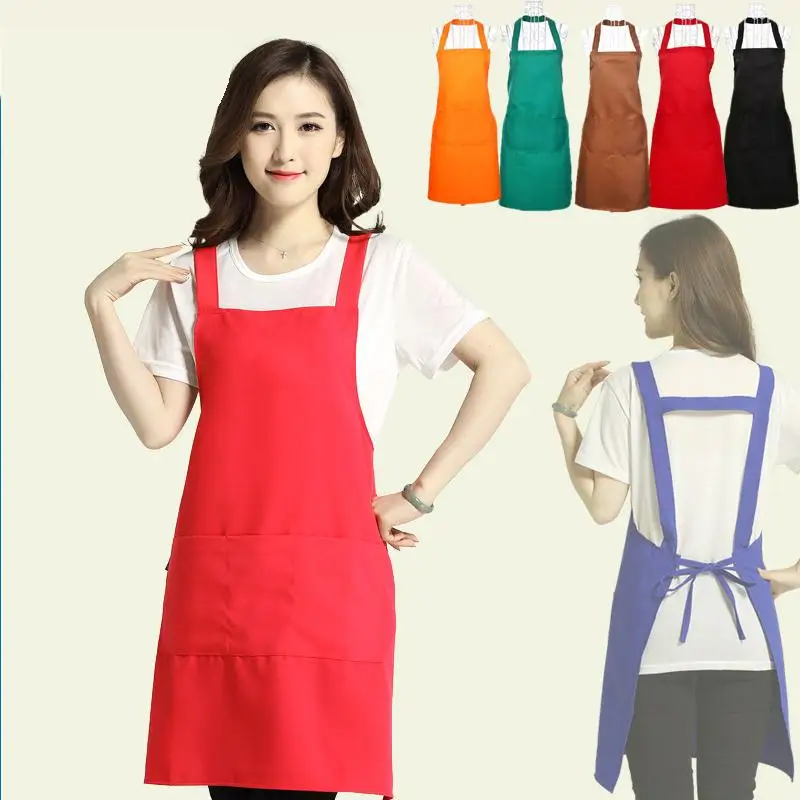 Sleeveless Unisex Solid Bar Cafe Kitchen Cooking Overalls Apron