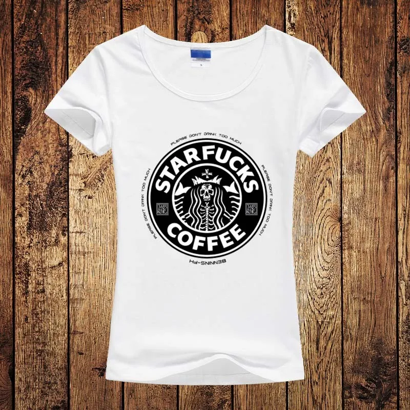 新しい到着starfucksコーヒースカルプリントtシャツのための女性面白いアメリカンアパレルt Shrit女性服 T Shirts For Women Print T Shirtt Shirt Aliexpress