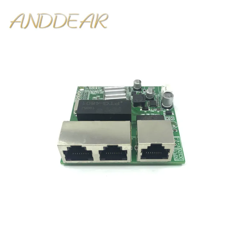 Модуль 3-коммутатор широко используется в светодиодный кабель 3 порта 10/100/1000 м контактный порт мини-модуль переключателя PCBA материнская плата