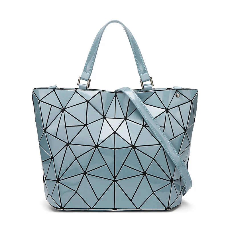

NEW Geometry bag Women Geometric Shoulder Bags Quilted Diamond Tote Plain Folding Laser Handbags Free Shipping