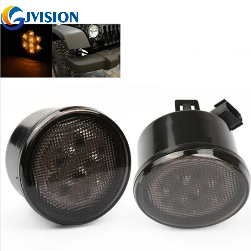 2PCS Grill Turn Signal Light for Jeep Wrangler JK 07 15 kit 8 LED
