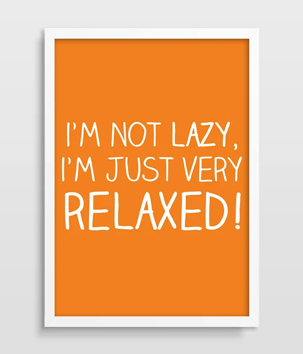 Typographic Print, Funny Office Poster, Typography, Lazy People, Home Poster, Childrens Room, Joke Poster-1