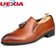Fashion Business Men Dress Shoes Brogues Super fiber Leather Pointed Toe Flats Wedding Formal Office Luxury Tassels Oxford Shoes