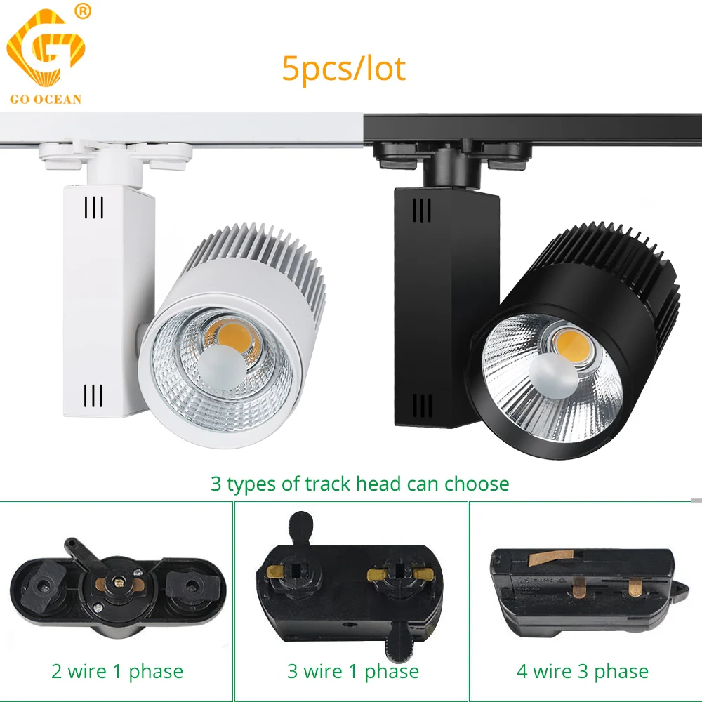 

Track Lighting LED Tracking Lamp 30W LED Clotheing Shopping Mall Exhibition Rail Light Black White Aluminum Modern Spot Lights