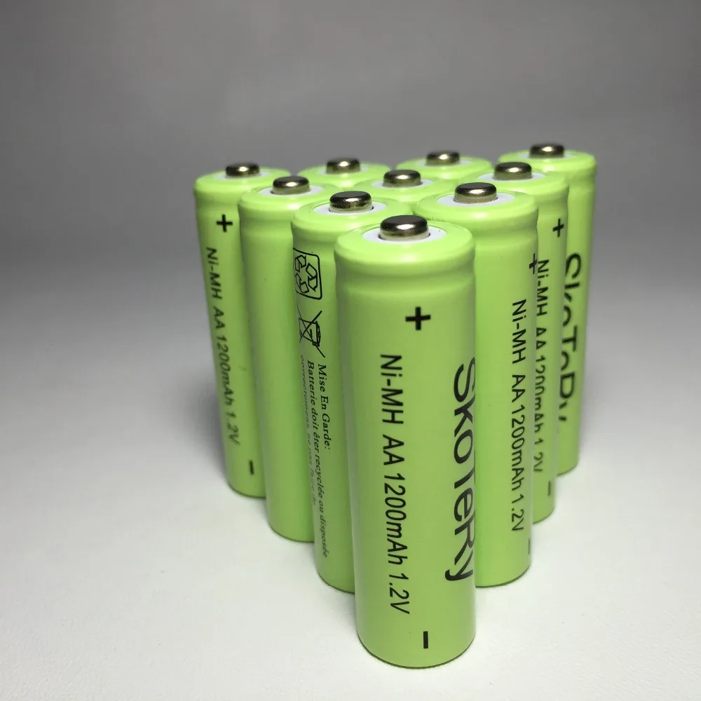 10 шт./партия 1200mAh Ni-MH аккумулятор AA 1,2 V Зеленый