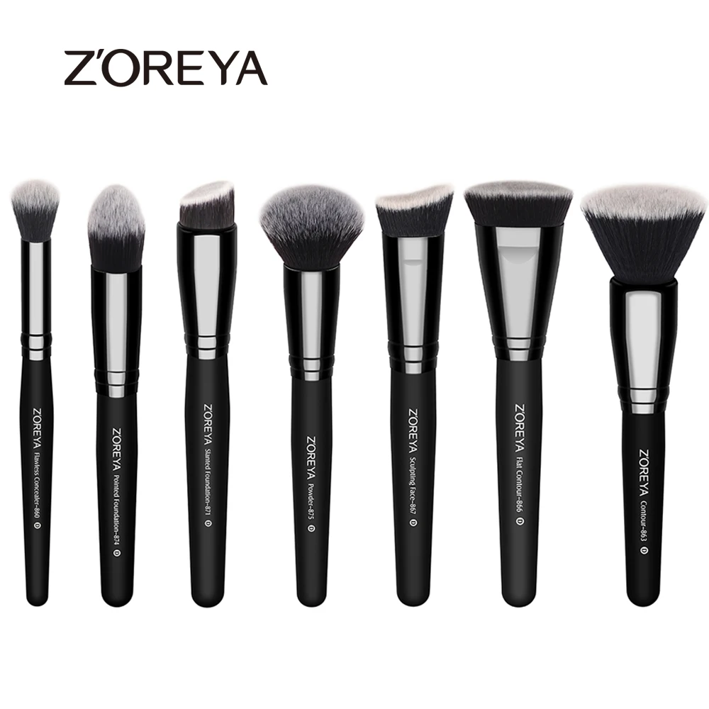 ZOREYA High Quality 7pcs Professional font b Makeup b font Brush Set Nylon Hair Foundation Blush