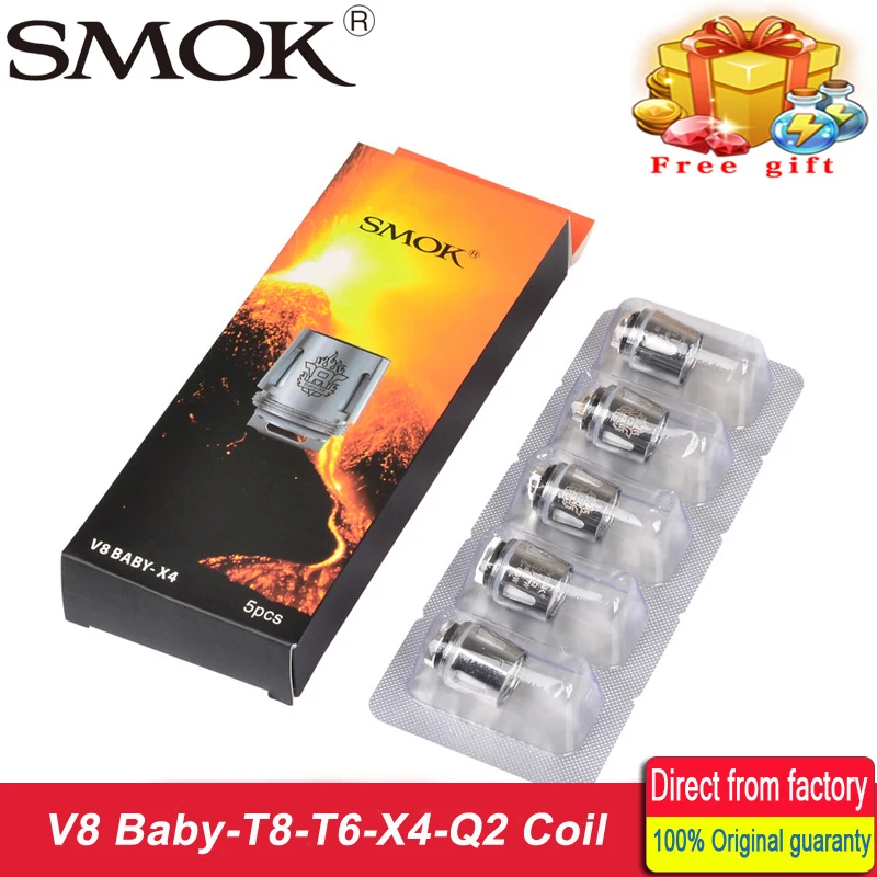 100 Original Smok TFV8 Baby Coil Head V8 Baby T8 V8 Baby T6 V8 Baby X4