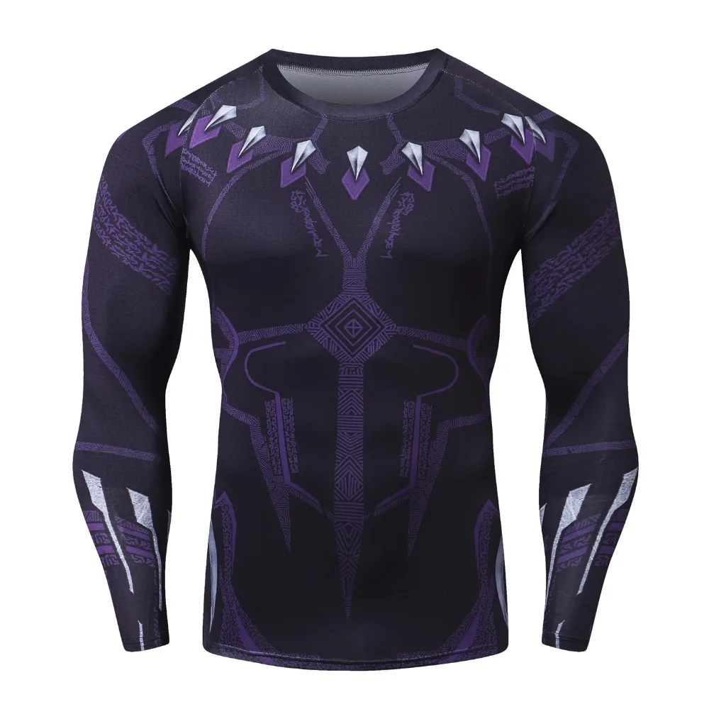 

Avengers Infinity War Black Panther 3D Compression Men T-Shirt New Brand Fashion Long Sleeve Casual Exercise T Shirt Tops&Tees