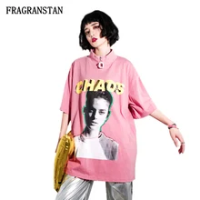 Женские весенне-летние футболки на молнии с воротником-стойкой в уличном стиле, модные женские футболки с буквенным принтом, высокое качество, свободная футболка JQ641