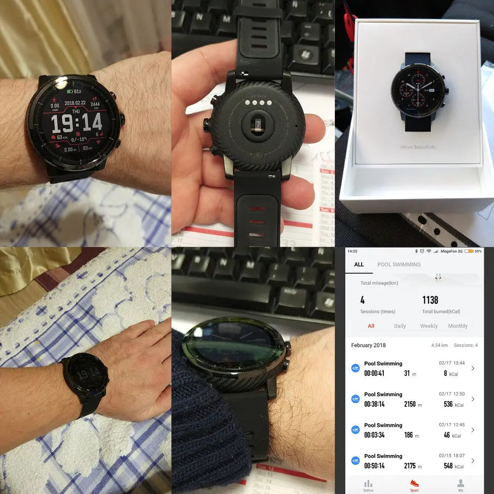 Amazfit умные часы Amazfit Stratos водонепроницаемые напоминания о звонках Bluetooth Музыка gps Поддержка 11 спортивных режимов 5ATM