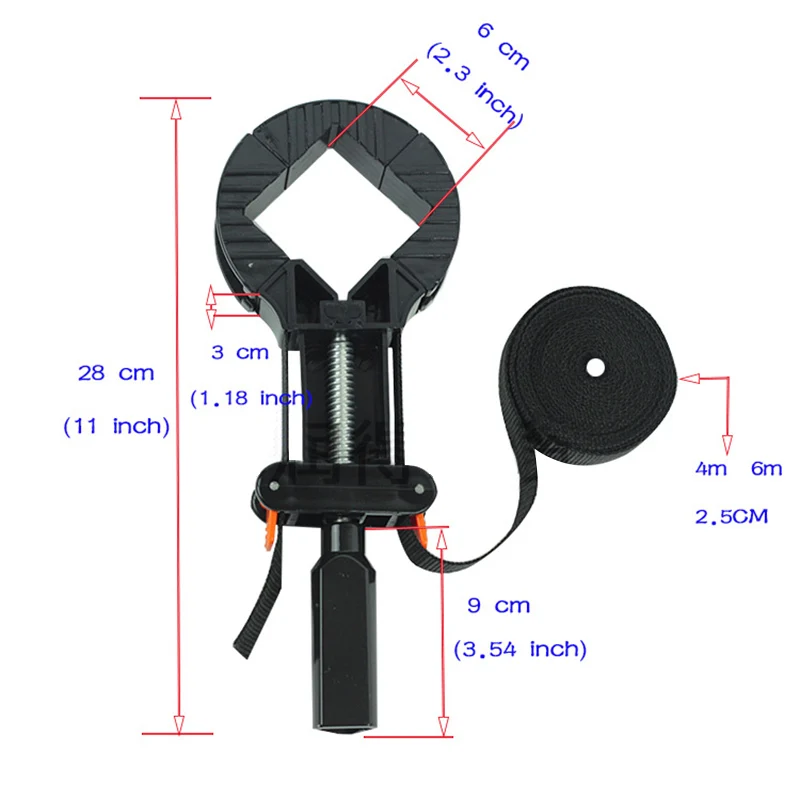  Rapid Corner Clamp Band Strap Holder Right Angle Fixing Clamp for Picture Frame Drawer Woodworking 