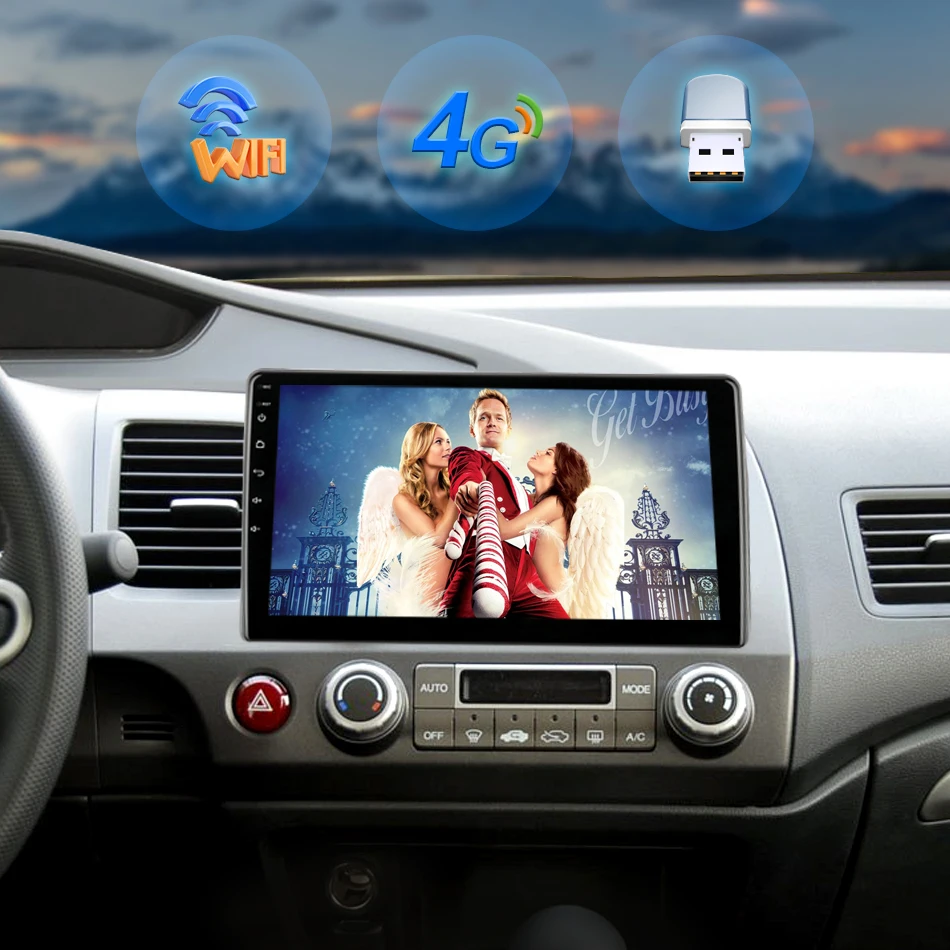Sale Vtopek 10" Car Radio for Honda Civic 2005-11 Frame Touch Screen 4G Network WIFI Dedicated connector Rear View Camera Bluetooth 11