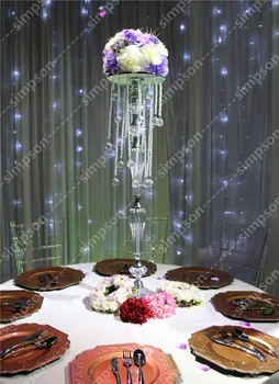

Free shipment 10pcs/lots crystal chandelier flower stand table centerpiece 36.6'' tall for Wedding home event party decorations