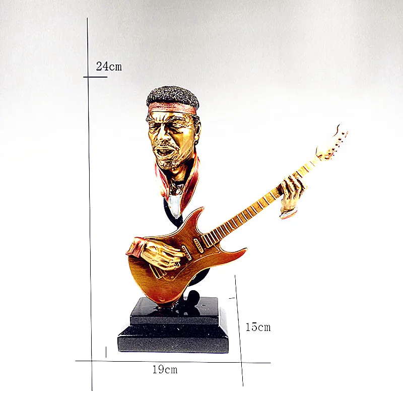 Гитара бюст статуя знаменитая музыкальная фигура лепить Континентальный рабочего стола украшения офиса смолы ремесленника музыканта L2724