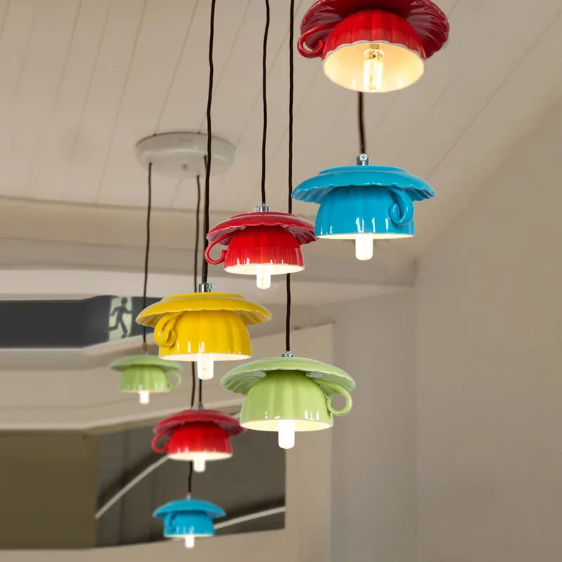 HOT small Simple modern teapot / Tea cup Pendant lights restaurant