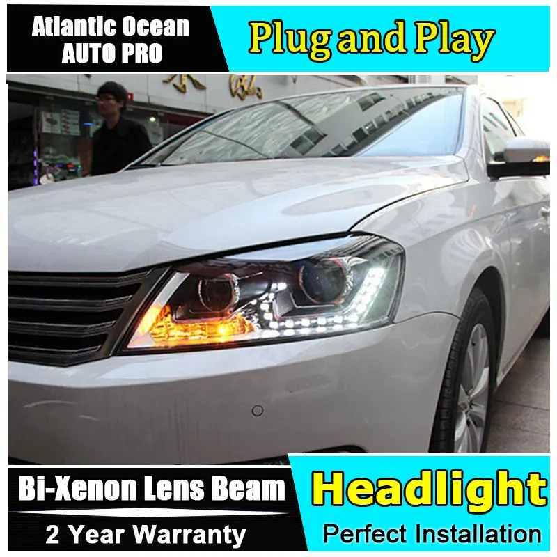 2011-2015 headlights for vw passat b7 Europe car styling bi xenon lens LED DRL HID KIT headlamps parking | Автомобили и мотоциклы