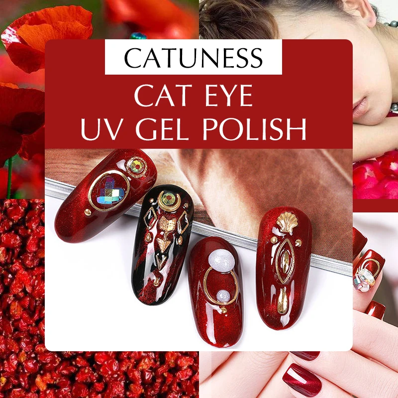 

CATUNESS 5D Cat Eyes Poly Gel Nail Polish Stick Magnet Soak Off UV 7ml Long-Duration Magnetic Luck Gel Lacquer Art Design