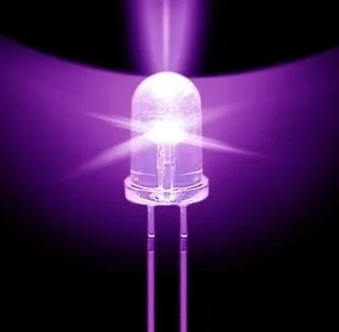 LED Emitting Diode 3/5mm Round UV Purple 365-400nm Super-Bright CLEAR UK 