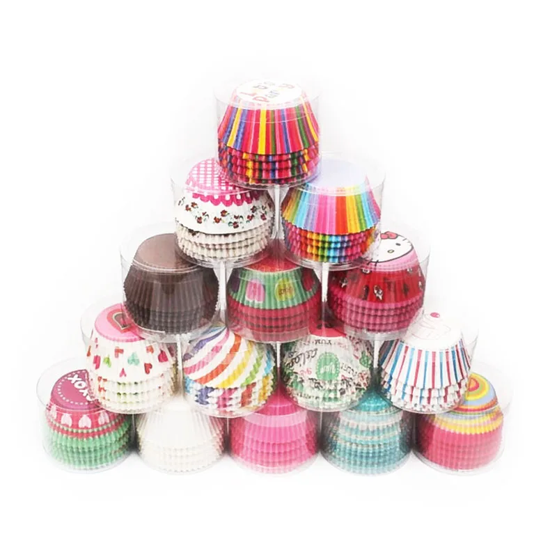 

100pcs Colorful Paper Cupcake Cup Liner Case Wrapper Muffin Baking Mold Cake Shop tools party decoration Cupcake Wrappers