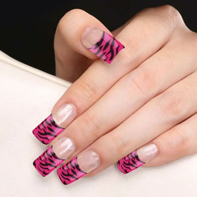 False Nails Zebra Stripe Fashion Pattern False Nail Tips 70 Pcs