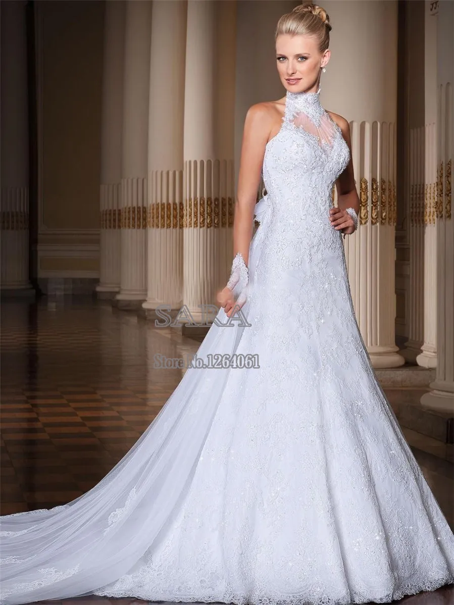 High Collar Mermaid Wedding Dress
