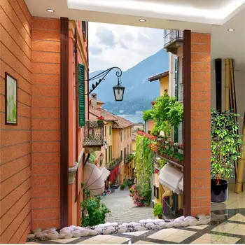 

3d wallpaper photo wallpaper custom mural living room Europe small town porch photo painting background wallpaper for walls 3d