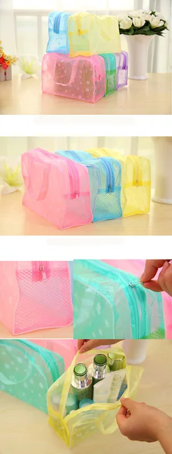 eTya 5 Colors Make Up Organizer Bag Toiletry Bathing Storage Bag women waterproof Transparent Floral PVC Travel cosmetic bag -