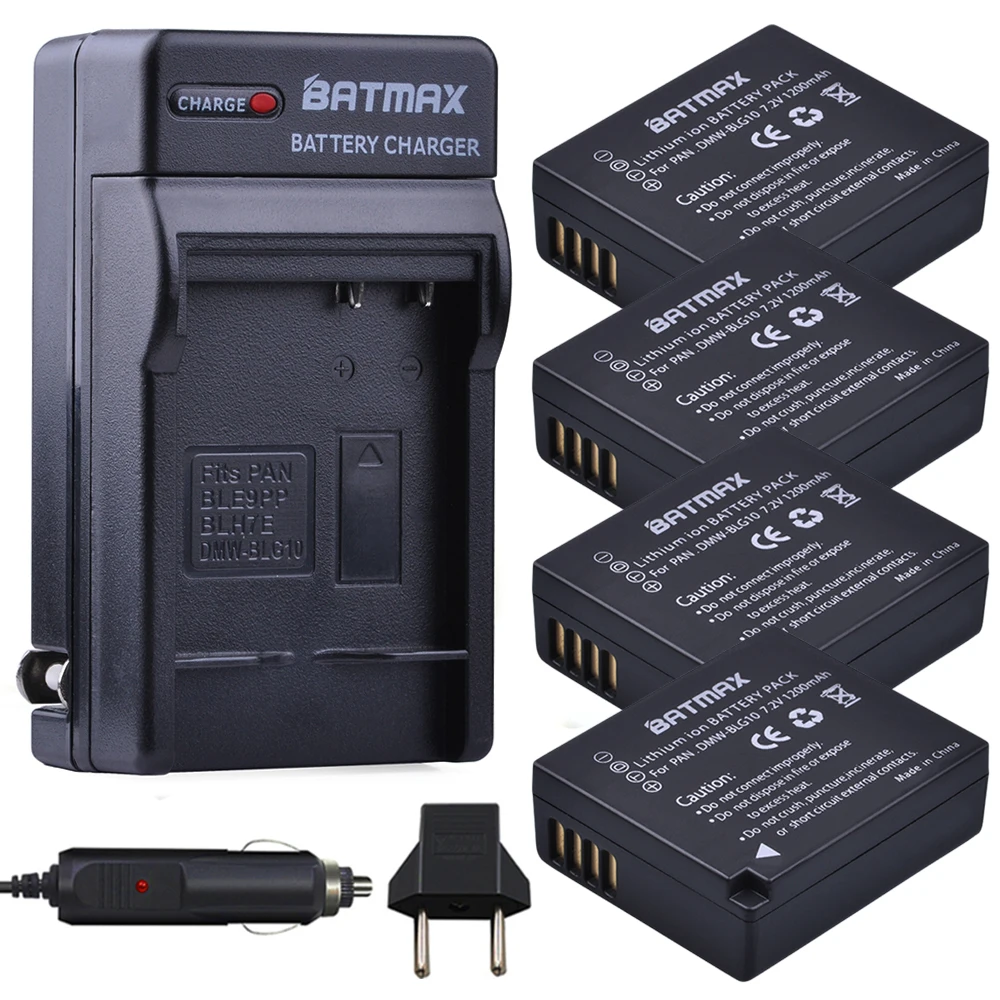 4pcs Dmwblg10 Blg10e Dmwblg10pp Battery+digital Wall Charger For