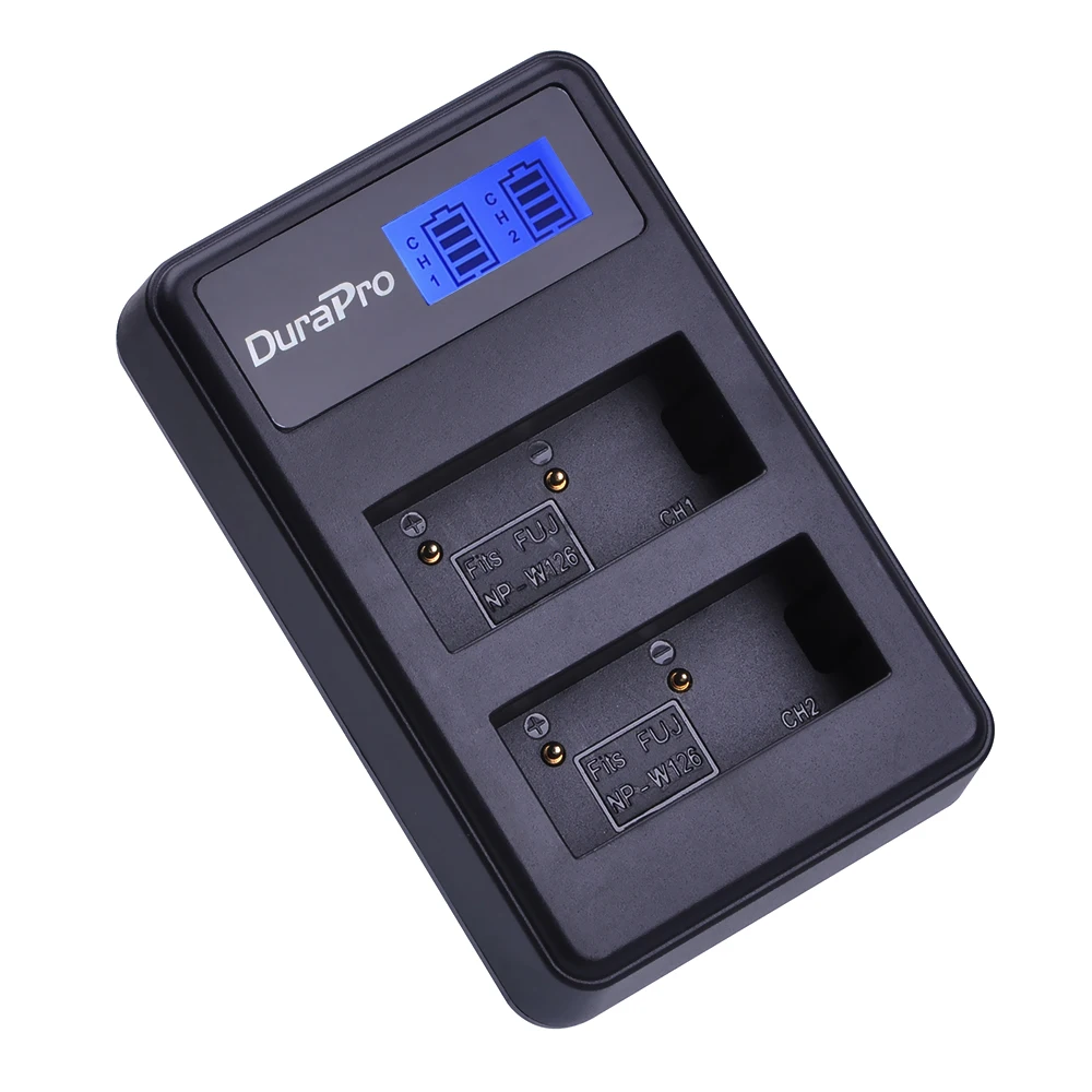 DuraPro NP-W126 NP W126 NPW126 ЖК-дисплей Дисплей USB Dual Зарядное устройство для fijifilm AX-1 AX-2 XE-1 XE-2 XM-1 X-Pro1 X-T1 X-T10 HS30ESR