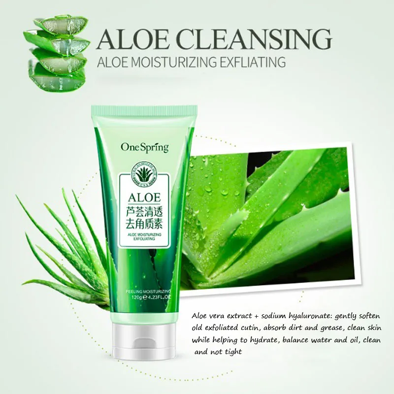 Aloe Vera peeling Facial Cleanser Natural Facial Exfoliating Whitening