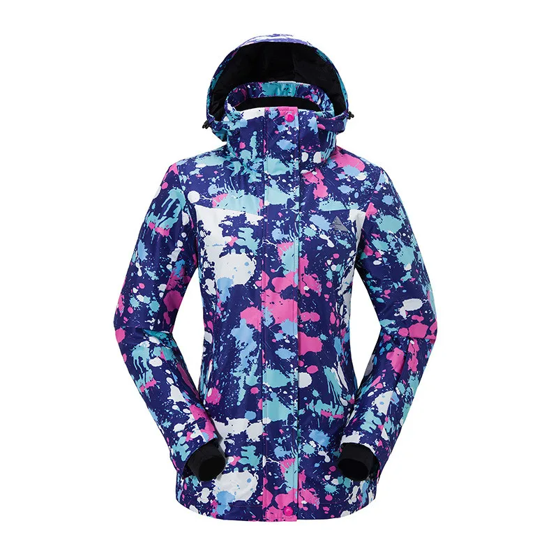 Лыжный костюм Одиночная двойная доска теплая износостойкая ветрозащитная Водонепроницаемая пропускающая воздух лыжная куртка для женщин размер s-xxl - Цвет: one