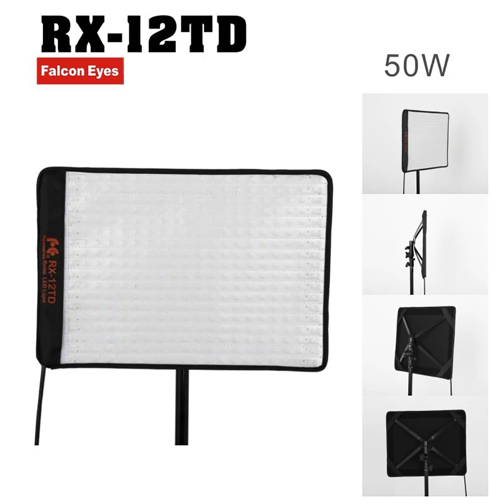 

Falcon Eyes 50W Portable 280pcs LED Photo Light Roll-Flex-Series Flexible LED Photo Light RX-12TD for Photography and Filmmaking