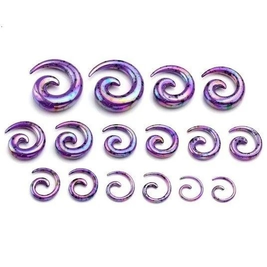 

2pcs Free Shopping New Acrylic Spiral Taper Flesh Tunnel Ear Stretcher Expander Stretching Plug Snail Piercing 2mm-12mm
