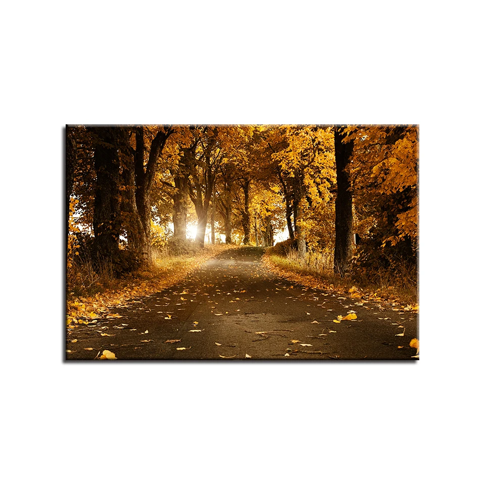 Canvas-Prints-Painting-Wall-Art-Home-Decor-1-Piece-Autumn-Forest-Trail-Fallen-Leaves-Poster-Tree (3)
