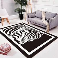 Уникальный дизайн черно-белый узор Зебра легко уход Печатный коврик для гостиной, напольные украшения коврик