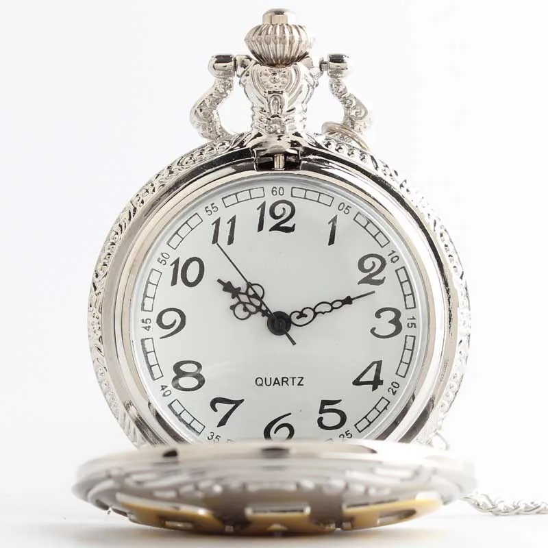 Silver-Gold-Dad-Pocket-Watch-Quartz-Movement-Fob-Watch-For-DAD-Gifts-CF1010