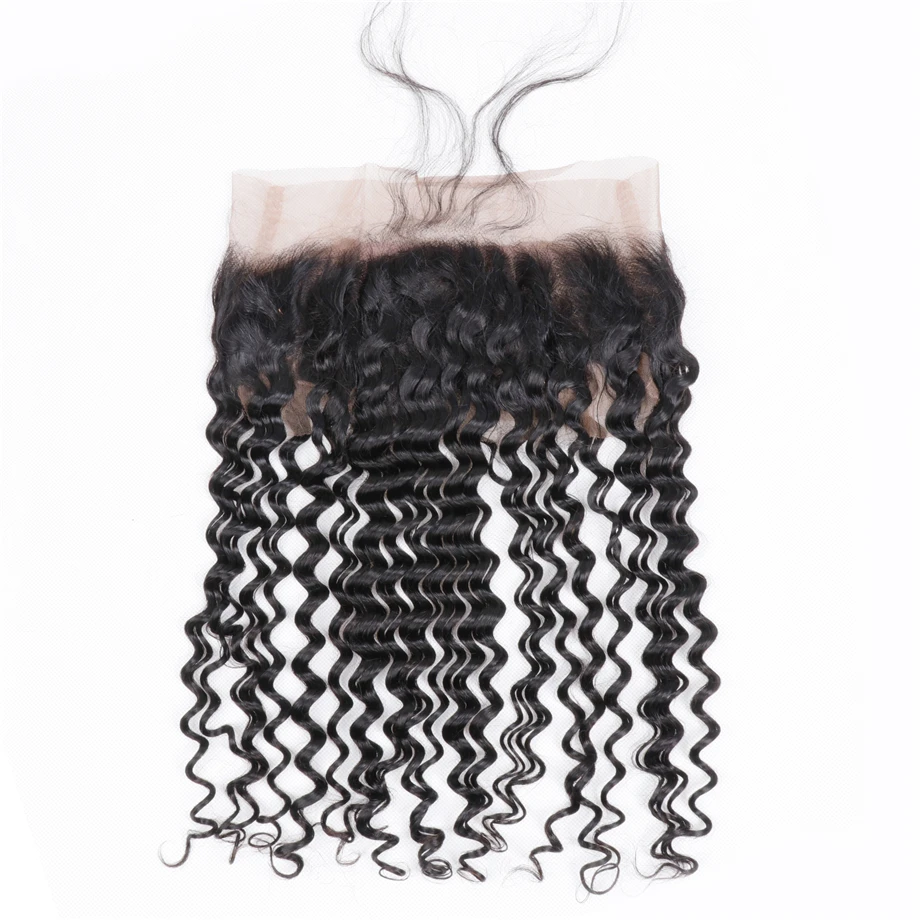 360 Кружева Фронтальная Закрытие с волосами младенца Бразильские глубокие синтетические волосы волнистые швейцарские Hd кружева свободная часть Remy человеческие волосы пучки по волосам